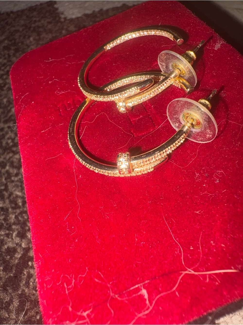 Gold Textured Hoop Earrings - Elegant Women's Jewelry